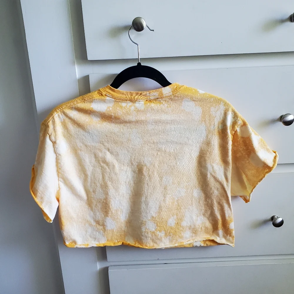 Navy‎ bleached distressed cropped t-shirt - Picture 4 of 6
